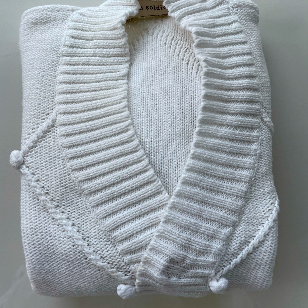 Carbon Soldier Knit Cardigan in White 3T